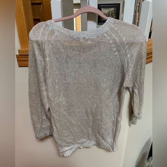 Iridescent Babaton Linen & Silk Knit Sweater Size M - Picture 4 of 5